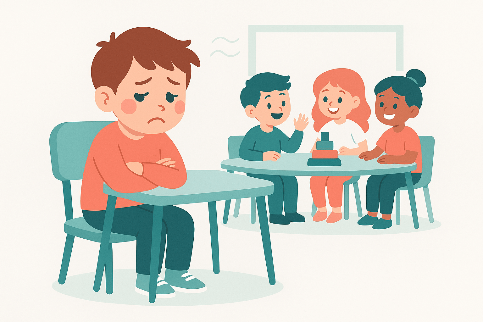 Child avoiding group activity