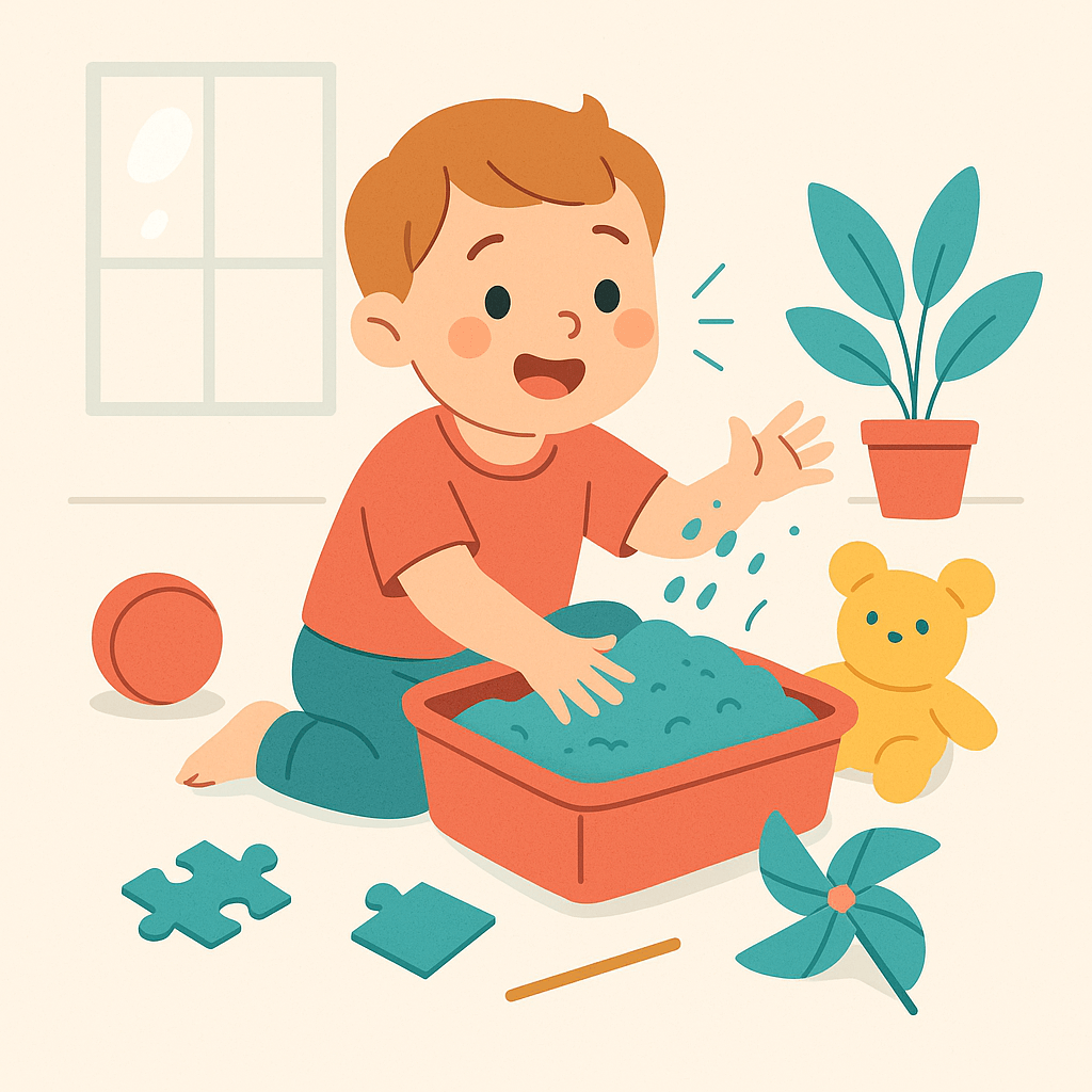 Child playing sensory game