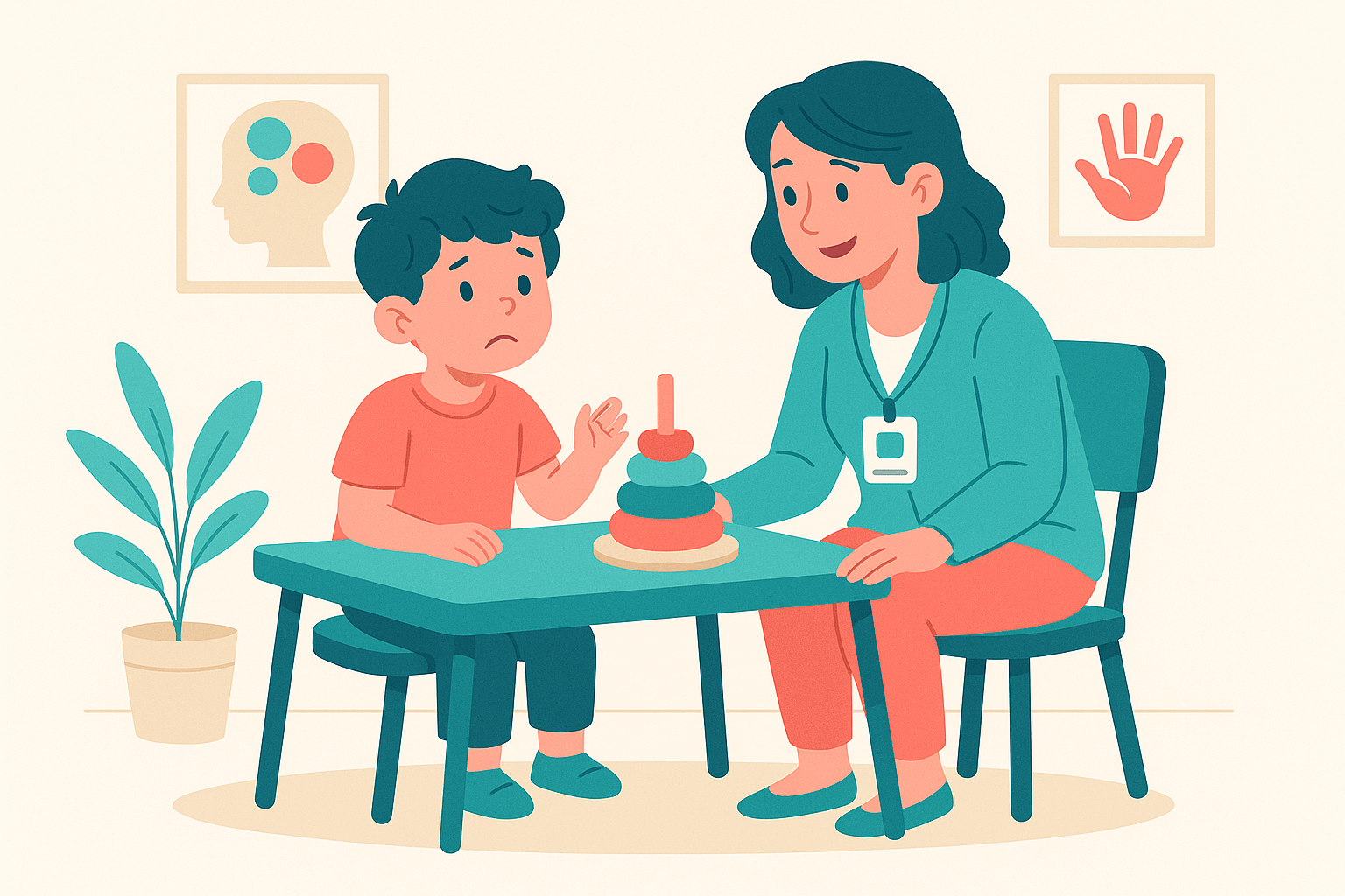 Child working with occupational therapist