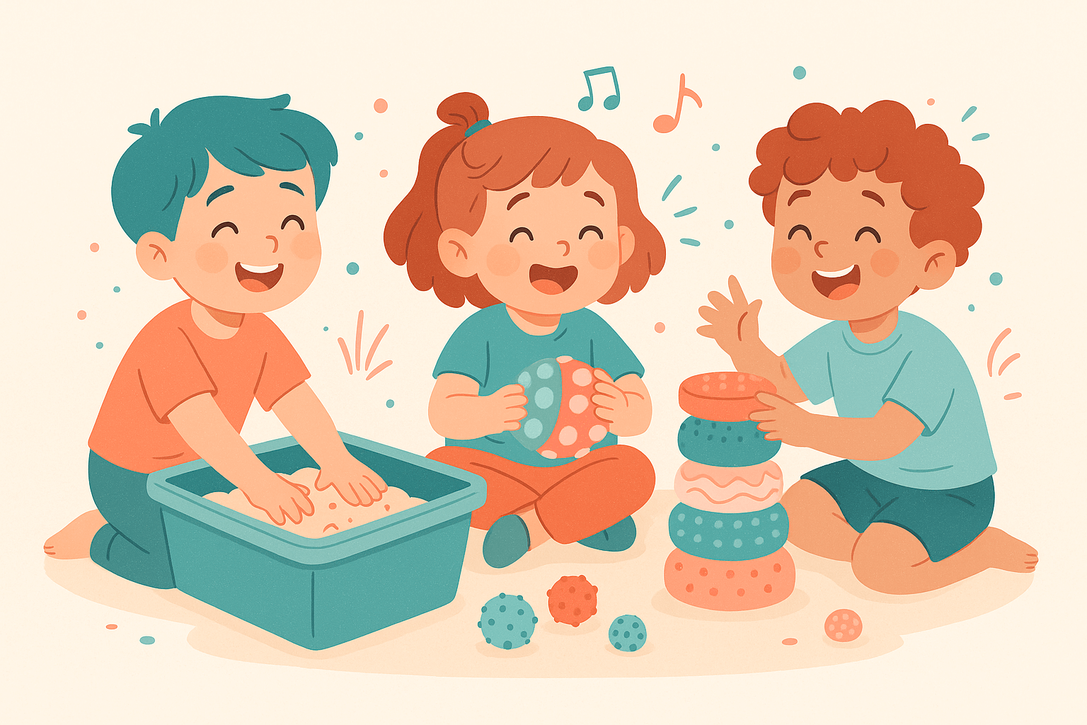 Children playing sensory games together